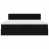 vidaXL Османска легло с матрак и LED, черно, 200x200 см, плат