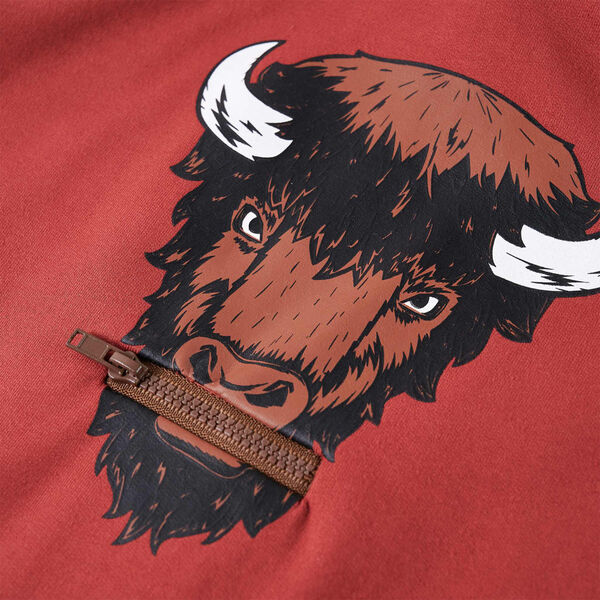 Детски суитшърт с качулка, опушено червено, 128