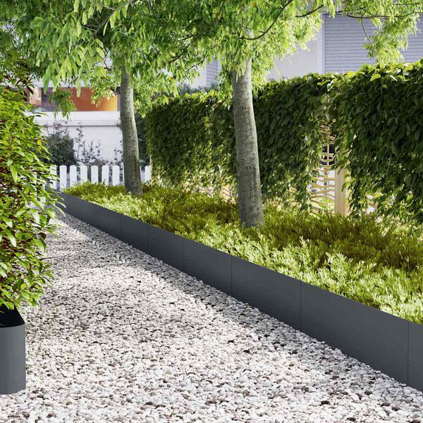 vidaXL Ограда за трева 20 pcs Антрацит 100 x 0.05 x 20 см