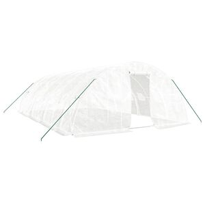 vidaXL Оранжерия със стоманена рамка бяла 40 м&sup2; 8x5x2,3 м