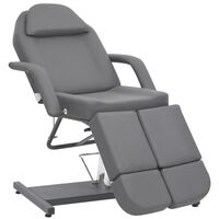 vidaXL Козметичен стол, изкуствена кожа, сив, 180x62x78 см