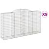 vidaXL Габионни кошници арка 9 бр 300x50x160/180 см поцинковано желязо