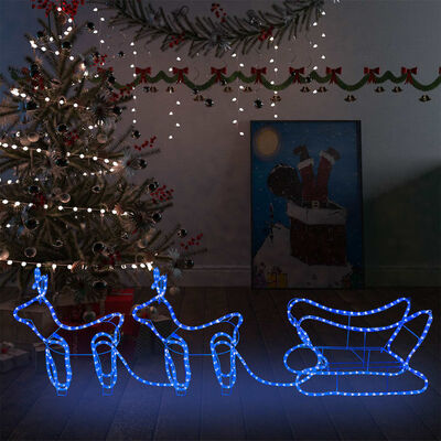 vidaXL Коледна украса за открито северен елен с шейна 576 LED