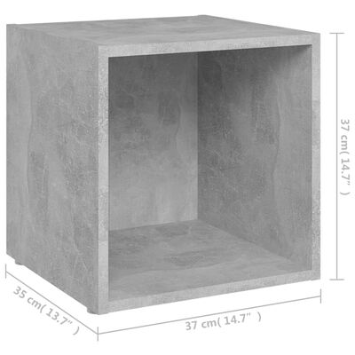 vidaXL ТВ шкафове, 4 бр, бетонно сиви, 37x35x37 см, ПДЧ