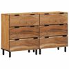 vidaXL Комплект скрин 2 бр. 120 x 33 x 75 см Солидно акациево дърво