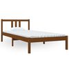 vidaXL Рамка за легло, меденокафява, масивно дърво, 90x200 см