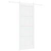 vidaXL Преплъзваща се врата 83 x 211 cm Инженерна дървесина Бяло