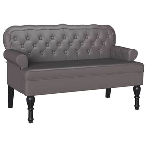 vidaXL Пейка Честърфилд Сив 119,5 x 64,5 x 75 см Изкуствена