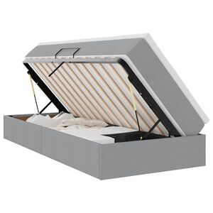 vidaXL Легло с място за съхранение и матрак Светлосиво 90 x 200 cm
