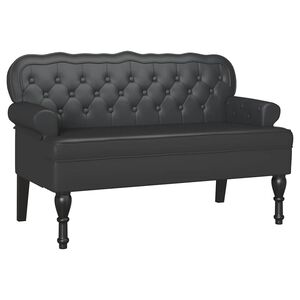 vidaXL Пейка Честърфилд Черно 119,5 x 64,5 x 75 см Изкуствена