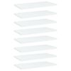 vidaXL Рафтове за етажерка, 8 бр, бели, 40x20x1,5 см, инженерно дърво
