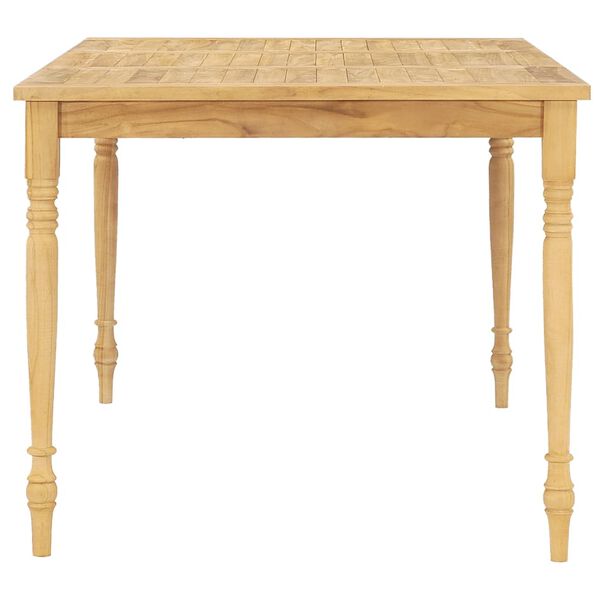 vidaXL Градински трапезен комплект с възглавници, 7 части, тик масив