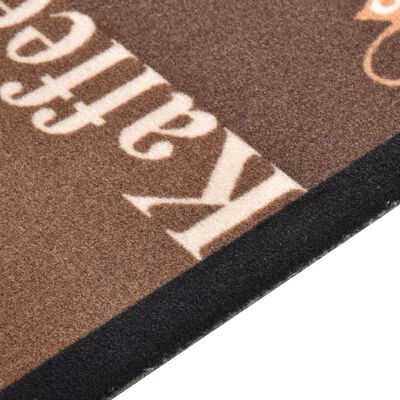 vidaXL Кухненско килимче, перимо, кафяв принт кафе, 60x300 см