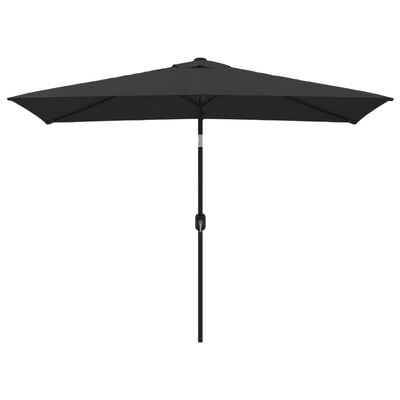 vidaXL Градински чадър с метален прът, 300x200 см, черен