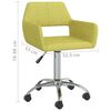 vidaXL Въртящи се трапезни столове, 6 бр, зелени, текстил