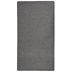 vidaXL Градински плоскотъкан килим, 80x150 см, сив