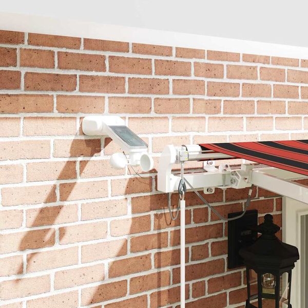 vidaXL Автоматичен сенник LED сензор за вятър 400x300 см оранжевокафяв