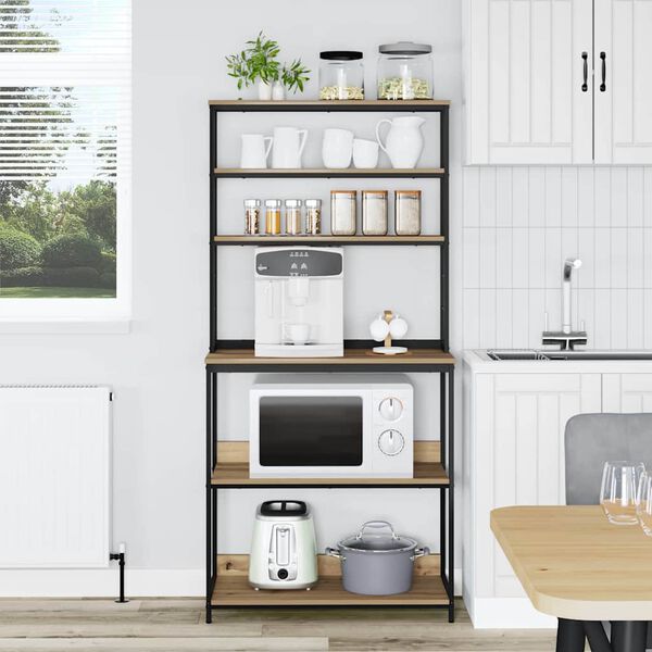 vidaXL Кухненски рафт Дъб 80 x 40 x 168 см Инженерно дърво