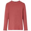 Детска тениска с дълги ръкави, ниска яка, опушено червено, 128