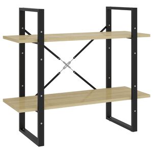 vidaXL 2-етажна библиотека, дъб сонома, 80x30x70 см, инженерно дърво