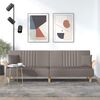 vidaXL Разтегателен диван с подлакътници, таупе, плат