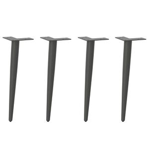 vidaXL Крака за масичка за кафе, конична форма, 4 бр., антрацит, 30-31 см, стомана