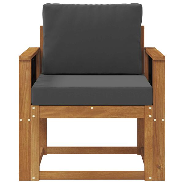 vidaXL Външен диван Солидно акациево дърво и полиестер Естествен