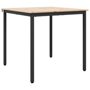 vidaXL Трапезна маса Естествен 80 x 80 x 75 cm Солидно борово дърво