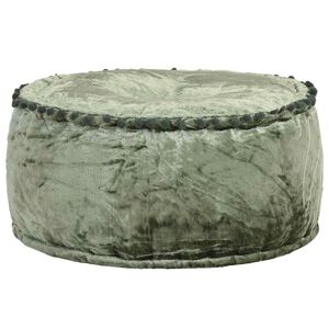 vidaXL Кръгъл пуф, кадифе, 40x20 см, зелен