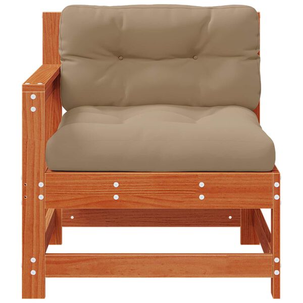 vidaXL Градинен ъглов диван Масивна боровина Восъчен Кафяв