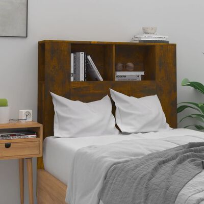 vidaXL Табла за легло тип шкаф, опушен дъб, 100x18,5x104,5 см