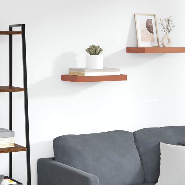 vidaXL Стенен рафт Червено 40 x 23,5 x 4 см Инженерно дърво