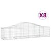 vidaXL Габионни кошници арка 8 бр 200x50x40/60 см поцинковано желязо