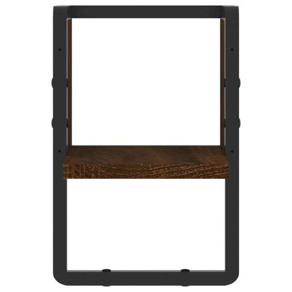 vidaXL Стенен рафт с шина, кафяв дъб, 20x25x30 см