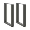 vidaXL Крака за трапезна маса, U-образни, 2 бр., антрацит, 70x(72-73) см, стомана