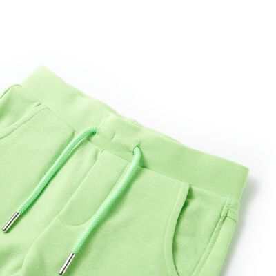 Детски къси панталони, флуоресцентно зелено, 116