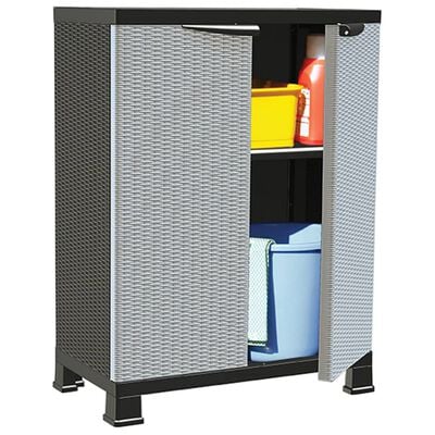 vidaXL Пластмасов шкаф, 68x39x92 см, ратанов дизайн