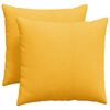 vidaXL Диван възглавници 2 pcs Светло жълто 50 x 50 cm Кордюрова тъкан