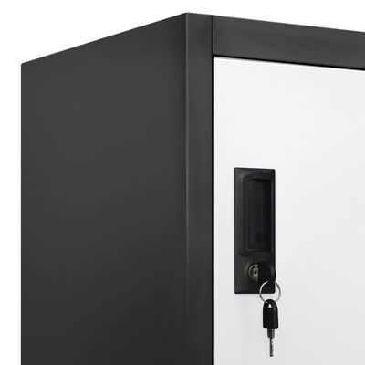 vidaXL Заключващ се шкаф, антрацит и бяло, 90x40x180 см, стомана