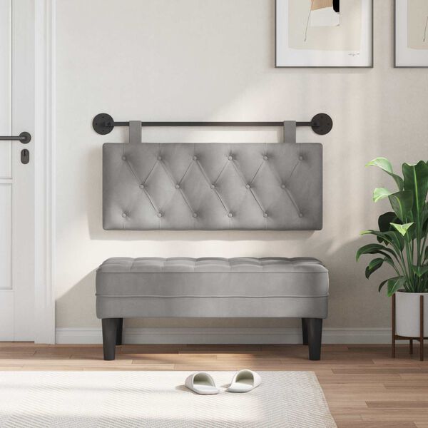 vidaXL Висяща табла Светлосиво 110 x 55 x 7 см Кадифе