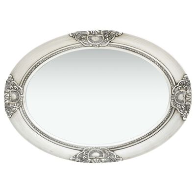 vidaXL Стенно огледало, бароков стил, 50x70 см, сребристо
