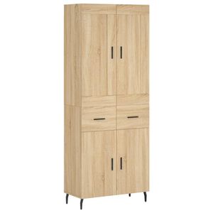 vidaXL Висок шкаф, дъб сонома, 69,5x34x180 см, инженерно дърво