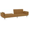 vidaXL 2-местно разтегателно канапе с две възглавници, кафяво, кадифе