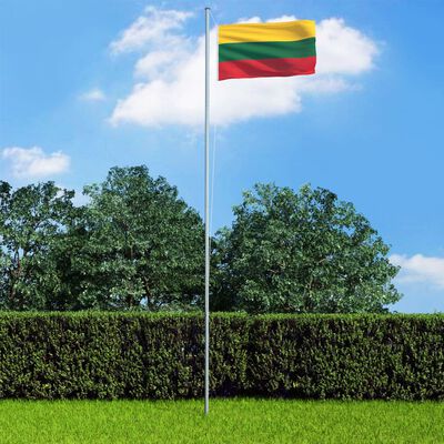 vidaXL Флаг на Литва и алуминиев флагщок, 6,2 м