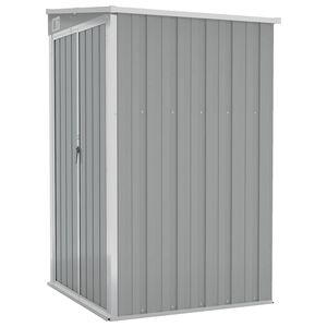 vidaXL Градинска барака за стенен монтаж сива 118x100x178 см стомана