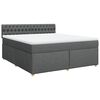 vidaXL Боксспринг легло с матрак, тъмносиво, 180x200 см, плат
