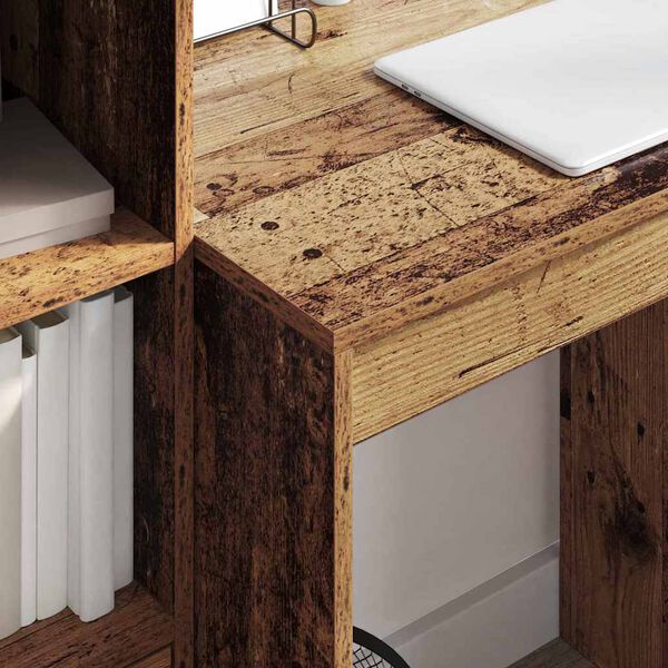 vidaXL Бюро с чекмедже 2 pcs Старо дърво