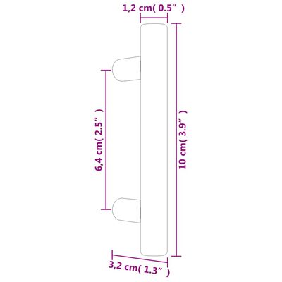 vidaXL Дръжки за шкафове, 10 бр, сребристи, 64 мм, неръждаема стомана