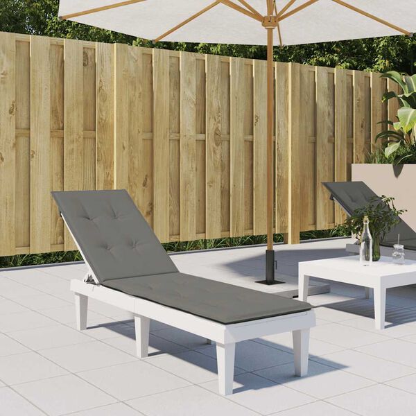 vidaXL Възглавница за стол шезлонг меланж тъмносива (75+105) x 50 x 4 см