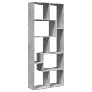 vidaXL Разделител за стая / библиотека, бетонно сив, 67x25x161,5 см
